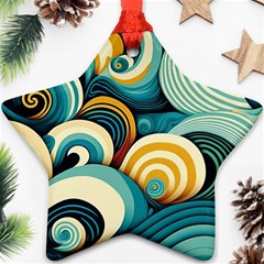 Wave Waves Ocean Sea Abstract Whimsical Ornament (star)