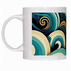 Wave Waves Ocean Sea Abstract Whimsical White Mug by Maspions