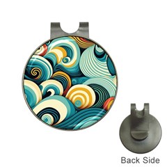 Wave Waves Ocean Sea Abstract Whimsical Hat Clips With Golf Markers