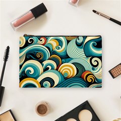 Wave Waves Ocean Sea Abstract Whimsical Cosmetic Bag (medium)