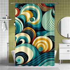 Wave Waves Ocean Sea Abstract Whimsical Shower Curtain 48  X 72  (small) 