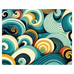 Wave Waves Ocean Sea Abstract Whimsical Two Sides Premium Plush Fleece Blanket (teen Size)