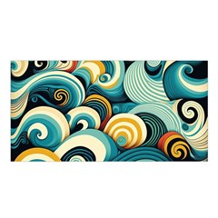 Wave Waves Ocean Sea Abstract Whimsical Satin Shawl 45  X 80 