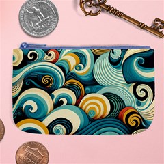 Wave Waves Ocean Sea Abstract Whimsical Large Coin Purse