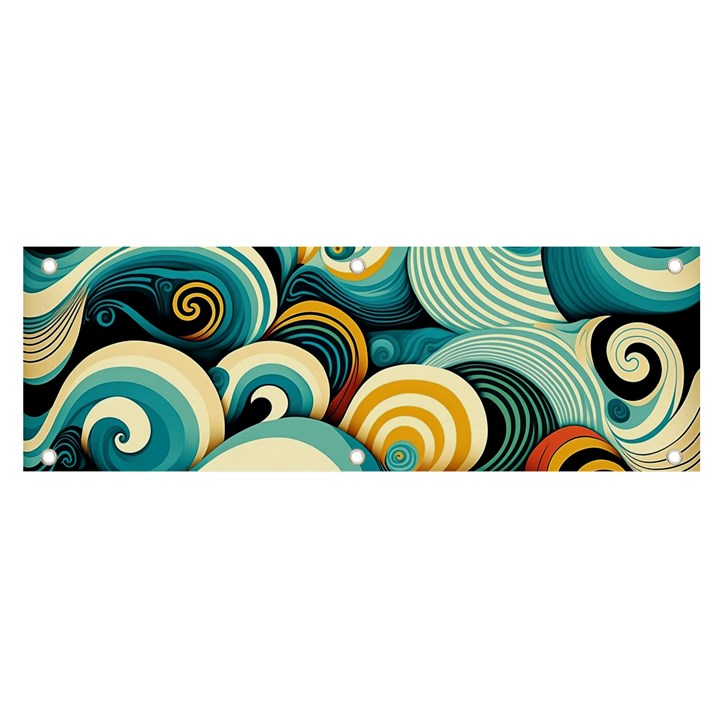 Wave Waves Ocean Sea Abstract Whimsical Banner and Sign 6  x 2 