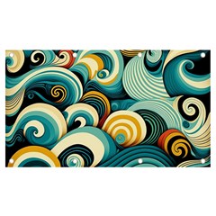 Wave Waves Ocean Sea Abstract Whimsical Banner And Sign 7  X 4  by Maspions