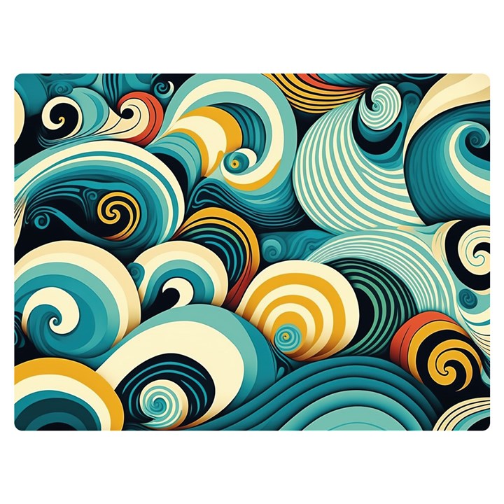 Wave Waves Ocean Sea Abstract Whimsical Two Sides Premium Plush Fleece Blanket (Baby Size)