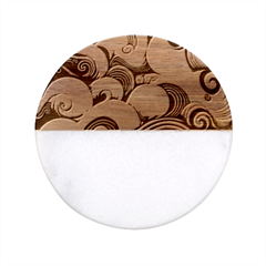 Wave Waves Ocean Sea Abstract Whimsical Classic Marble Wood Coaster (round) 