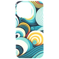 Wave Waves Ocean Sea Abstract Whimsical Iphone 15 Pro Max Black Uv Print Pc Hardshell Case