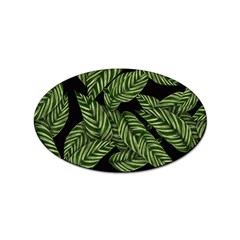 Background Pattern Leaves Texture Sticker (oval) by Maspions