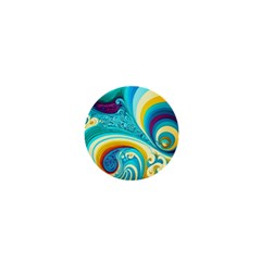 Abstract Waves Ocean Sea Whimsical 1  Mini Buttons