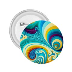 Abstract Waves Ocean Sea Whimsical 2 25  Buttons