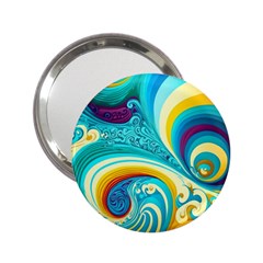 Abstract Waves Ocean Sea Whimsical 2 25  Handbag Mirrors