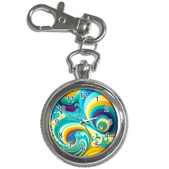 Abstract Waves Ocean Sea Whimsical Key Chain Watches