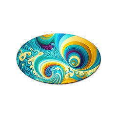 Abstract Waves Ocean Sea Whimsical Sticker (oval)