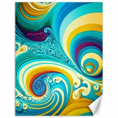 Abstract Waves Ocean Sea Whimsical Canvas 12  X 16  by Maspions