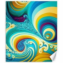 Abstract Waves Ocean Sea Whimsical Canvas 20  X 24  by Maspions