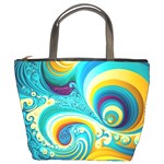 Abstract Waves Ocean Sea Whimsical Bucket Bag Front