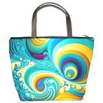 Abstract Waves Ocean Sea Whimsical Bucket Bag Back