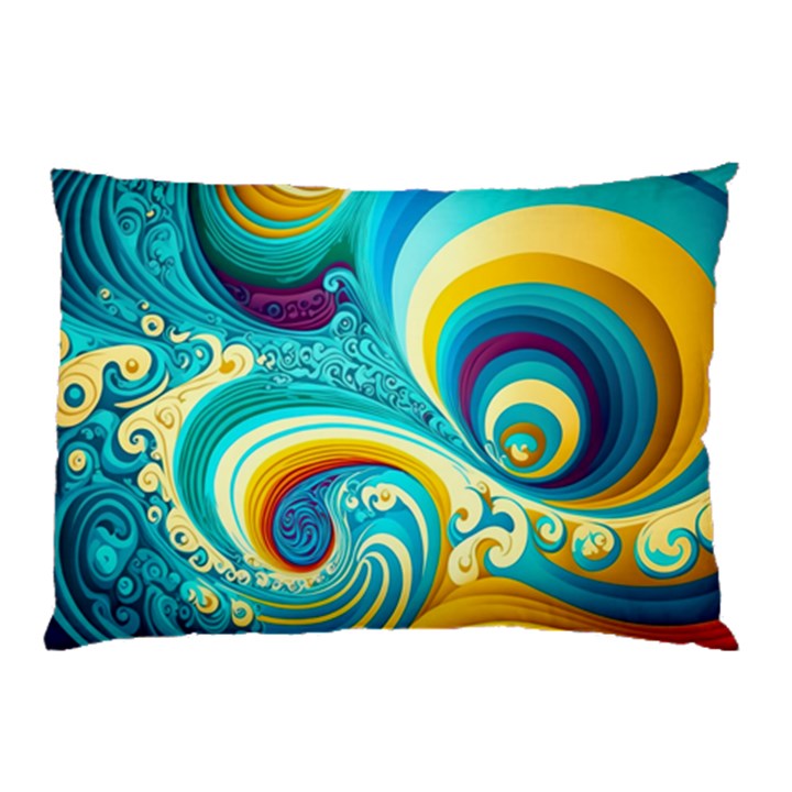 Abstract Waves Ocean Sea Whimsical Pillow Case