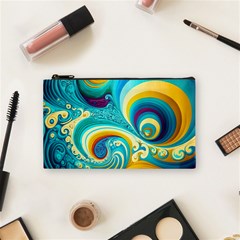 Abstract Waves Ocean Sea Whimsical Cosmetic Bag (small)