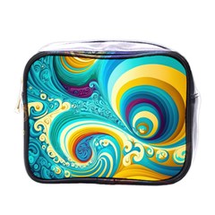 Abstract Waves Ocean Sea Whimsical Mini Toiletries Bag (one Side) by Maspions