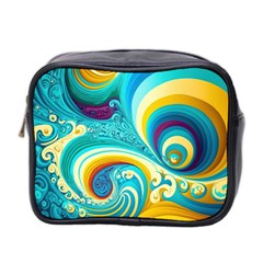 Abstract Waves Ocean Sea Whimsical Mini Toiletries Bag (two Sides)