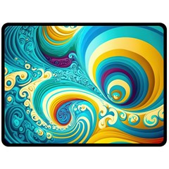 Abstract Waves Ocean Sea Whimsical Fleece Blanket (large)