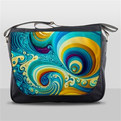 Abstract Waves Ocean Sea Whimsical Messenger Bag