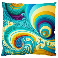 Abstract Waves Ocean Sea Whimsical Large Cushion Case (two Sides)