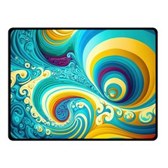 Abstract Waves Ocean Sea Whimsical Two Sides Fleece Blanket (small)