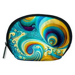 Abstract Waves Ocean Sea Whimsical Accessory Pouch (medium) by Maspions