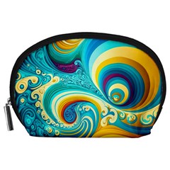 Abstract Waves Ocean Sea Whimsical Accessory Pouch (large) by Maspions