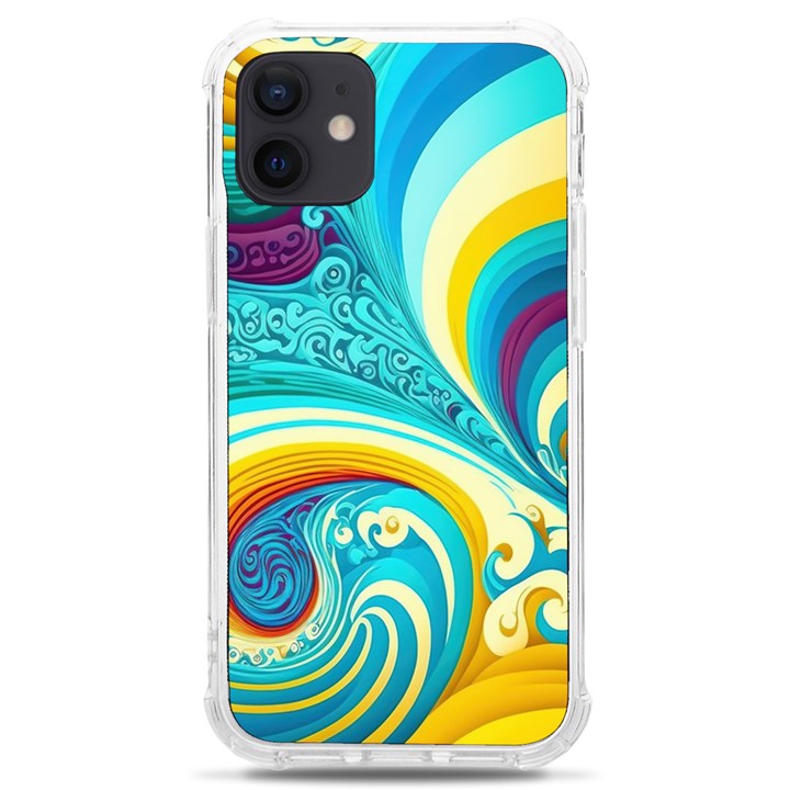 Abstract Waves Ocean Sea Whimsical iPhone 12 mini TPU UV Print Case	