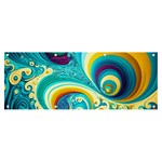 Abstract Waves Ocean Sea Whimsical Banner and Sign 8  x 3  Front