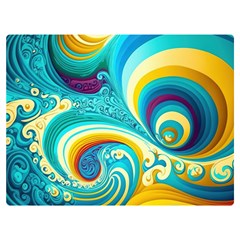 Abstract Waves Ocean Sea Whimsical Two Sides Premium Plush Fleece Blanket (baby Size)