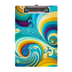 Abstract Waves Ocean Sea Whimsical A5 Acrylic Clipboard