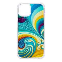 Abstract Waves Ocean Sea Whimsical Iphone 14 Tpu Uv Print Case by Maspions