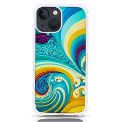 Abstract Waves Ocean Sea Whimsical Iphone 13 Mini Tpu Uv Print Case by Maspions