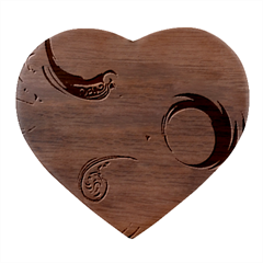 Abstract Waves Ocean Sea Whimsical Heart Wood Jewelry Box