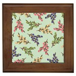 Berries Flowers Pattern Print Framed Tile Front