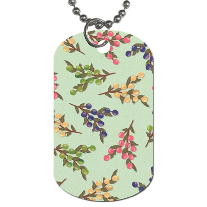 Berries Flowers Pattern Print Dog Tag (One Side)