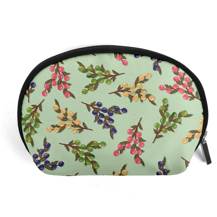 Berries Flowers Pattern Print Accessory Pouch (Large)