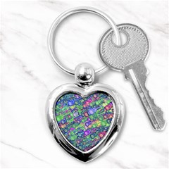 Sktechy Style Guitar Drawing Motif Colorful Random Pattern Wb Key Chain (heart) by dflcprintsclothing