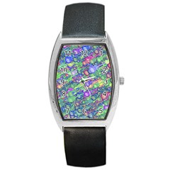 Sktechy Style Guitar Drawing Motif Colorful Random Pattern Wb Barrel Style Metal Watch by dflcprintsclothing