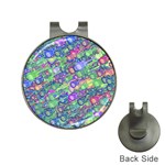 Sktechy Style Guitar Drawing Motif Colorful Random Pattern Wb Hat Clips with Golf Markers Front