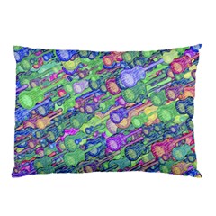 Sktechy Style Guitar Drawing Motif Colorful Random Pattern Wb Pillow Case by dflcprintsclothing