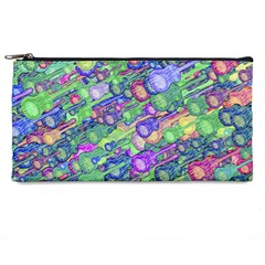 Sktechy Style Guitar Drawing Motif Colorful Random Pattern Wb Pencil Case