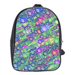 Sktechy Style Guitar Drawing Motif Colorful Random Pattern Wb School Bag (large) by dflcprintsclothing