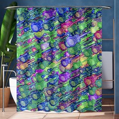 Sktechy Style Guitar Drawing Motif Colorful Random Pattern Wb Shower Curtain 60  X 72  (medium) 